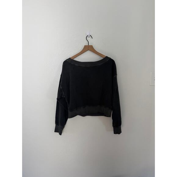 Free People Cool Ride Dark Gray Embellished Rhinestone Sweater Size Small - Picture 3 of 3